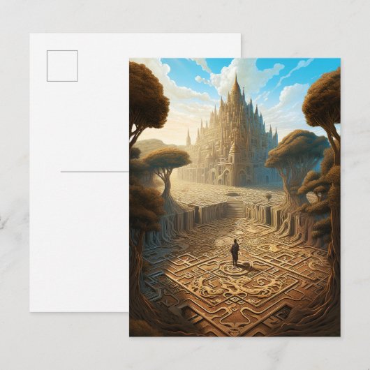 Surreal Maze Castle Landscape Fantasy Art Briefkaart (Voorkant / Achterkant)