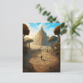 Surreal Maze Castle Landscape Fantasy Art Briefkaart (Staand voorkant)