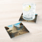 Surreal Maze Castle Landscape Fantasy Art Glazen Onderzetter (Schuin)