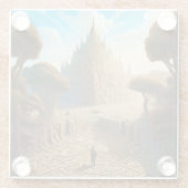 Surreal Maze Castle Landscape Fantasy Art Glazen Onderzetter (Achterkant)