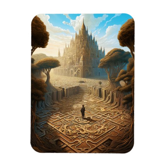 Surreal Maze Castle Landscape Fantasy Art Magneet (Verticaal)
