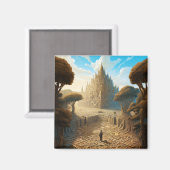 Surreal Maze Castle Landscape Fantasy Art Magneet (Voorkant / Achterkant)