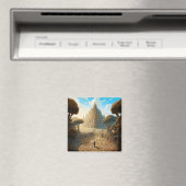 Surreal Maze Castle Landscape Fantasy Art Magneet (Insitu (Vaatwasser))