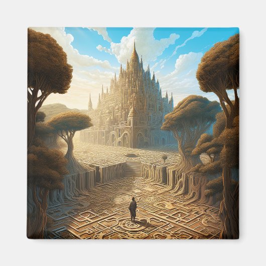 Surreal Maze Castle Landscape Fantasy Art Magneet (Voorkant)