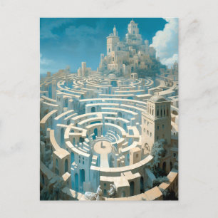 Surreal Maze City Briefkaart