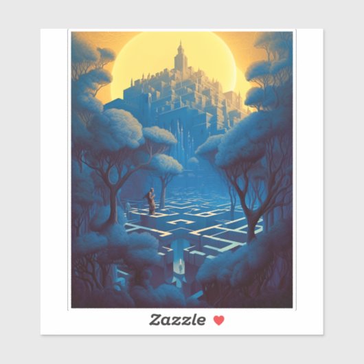 Surreal Maze City Sticker (Vel)