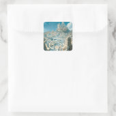Surreal Maze City Vierkante Sticker (Tas)