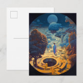 Surreal Maze Landschap Fantastische Kunst Briefkaart (Voorkant / Achterkant)
