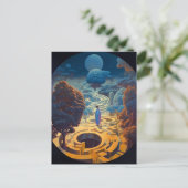 Surreal Maze Landschap Fantastische Kunst Briefkaart (Staand voorkant)