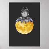 Surreal Melting Clock Sun | Abstract Time  Poster (Voorkant)