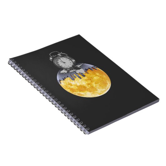 Surreal Melting Clock Sun Notebook | Abstract Time Notitieboek (Rechterzijde)