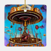 Surreal Merry-Go-Round Keramisch Ornament (Achterkant)