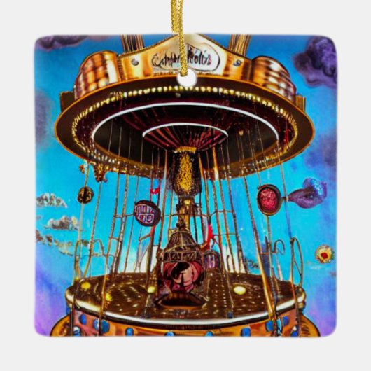 Surreal Merry-Go-Round Keramisch Ornament (Voorkant)