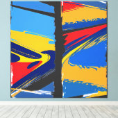 Surreal Mindscape: City within a Woman's Head Canvas Afdruk (Insitu (Houten vloer))