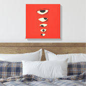 Surreal Minimal Eyes – Abstract Red Illustration Canvas Afdruk (Insitu (Slaapkamer))