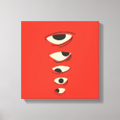 Surreal Minimal Eyes – Abstract Red Illustration Canvas Afdruk (Voorkant)