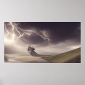 Surreal modern Abstract storm in de woestijn Poster (Voorkant)