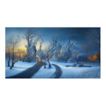 Surreal Moderne Abstracte winterwonderland sneeuw 