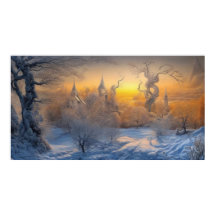 Surreal Moderne Abstracte winterwonderland sneeuwz