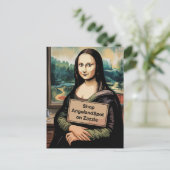 Surreal Mona Liza zegt winkel Angelandspot Briefkaart (Staand voorkant)