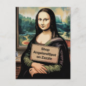 Surreal Mona Liza zegt winkel Angelandspot Briefkaart (Voorkant)