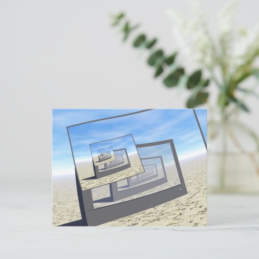 Surreal-monitoren oneindige lus briefkaart (Staand voorkant)