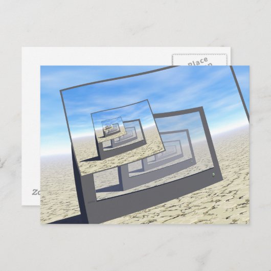 Surreal-monitoren oneindige lus briefkaart (Voorkant / Achterkant)