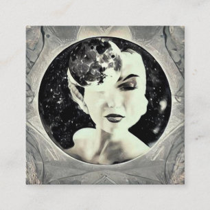 Surreal Moon Lady Vierkante Visitekaartje