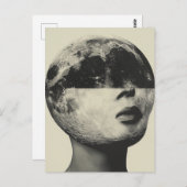 Surreal Moon Person Collage Briefkaart (Voorkant / Achterkant)