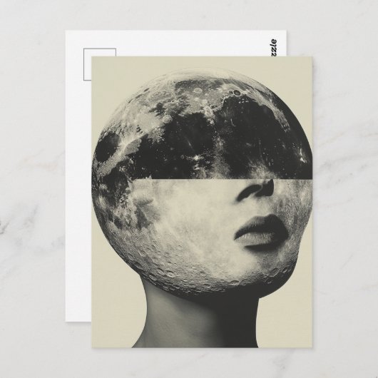 Surreal Moon Person Collage Briefkaart (Voorkant / Achterkant)