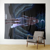 Surreal Moonlight Meisje Wandkleed (In Situ (horizontaal))