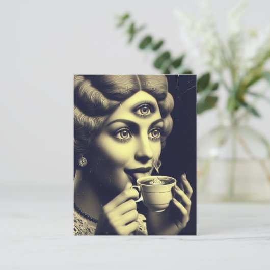 Surreal Morning Coffee Briefkaart (Staand voorkant)