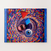 Surreal, mosaic vortex, trippy eye and mouth legpuzzel (Horizontaal)