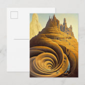 Surreal Mountain City Fantasy Art Briefkaart (Voorkant / Achterkant)