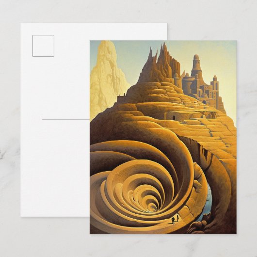 Surreal Mountain City Fantasy Art Briefkaart (Voorkant / Achterkant)