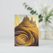 Surreal Mountain City Fantasy Art Briefkaart (Staand voorkant)
