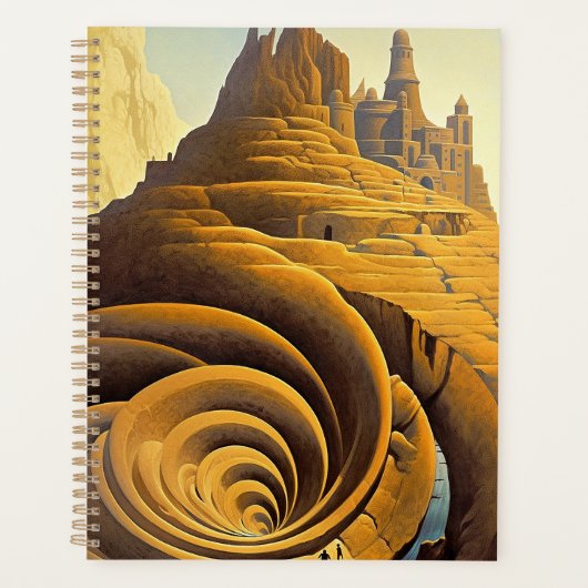Surreal Mountain City Fantasy Art Planner (Voorkant)