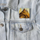 Surreal Mountain City Fantasy Art Vierkante Button 5,1 Cm (In situ)