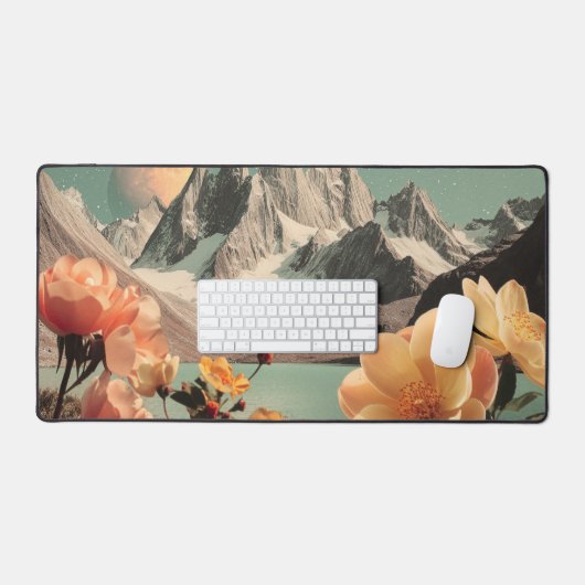 Surreal Mountain Landscape With Blooming Flowers Bureaumat (Keyboard & Muis)