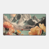 Surreal Mountain Landscape With Blooming Flowers Bureaumat (Voorkant)