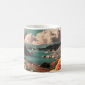 Surreal Mountain Landscape with Planets and Clouds Koffiemok (Center)