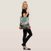 Surreal Mountain Landscape with Planets and Clouds Tote Bag (Op model)