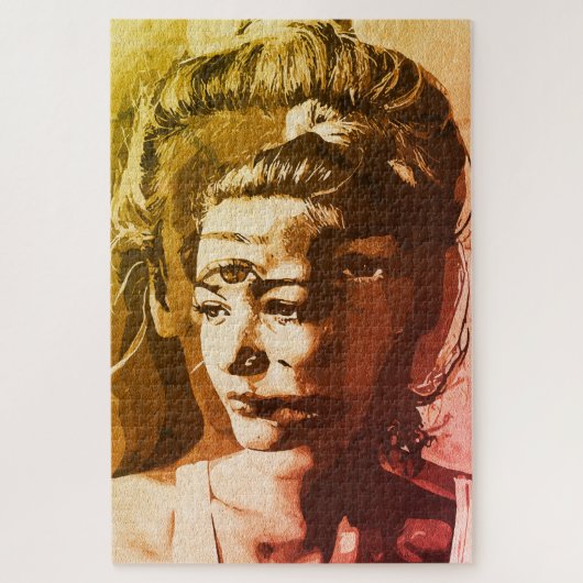 Surreal multi-getekend portret – Abstract psychede Legpuzzel (Verticaal)