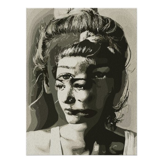 Surreal multi-ogig portret – abstract psychedelisc perfect poster (Voorkant)
