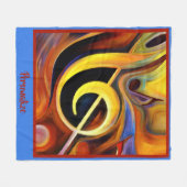 Surreal Musical Clef Notes Oil Painting Renditing Fleece Deken (Voorkant (Horizontaal))