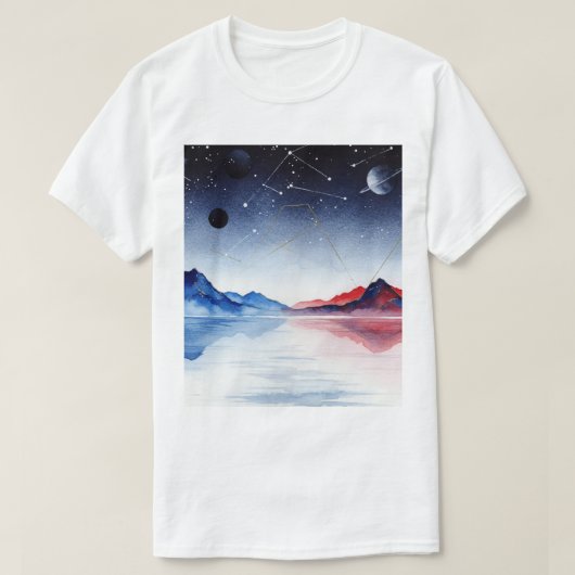 Surreal nachtlandschap t-shirt (Design voorkant)