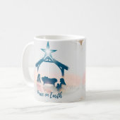 Surreal Nativity Peace on Earth Minimalist Classic Koffiemok (Voorkant links)