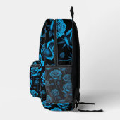 Surreal Neon Blauwe Rozen Bedrukte Rugzak (Rechts)