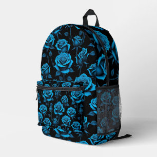 Surreal Neon Blauwe Rozen Bedrukte Rugzak