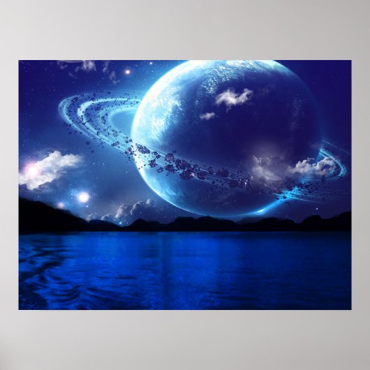 Surreal Night Time Planet Poster (Voorkant)